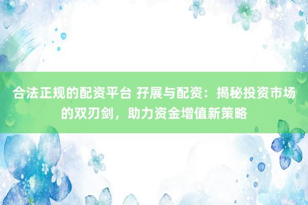 合法正规的配资平台 孖展与配资：揭秘投资市场的双刃剑，助力资金增值新策略